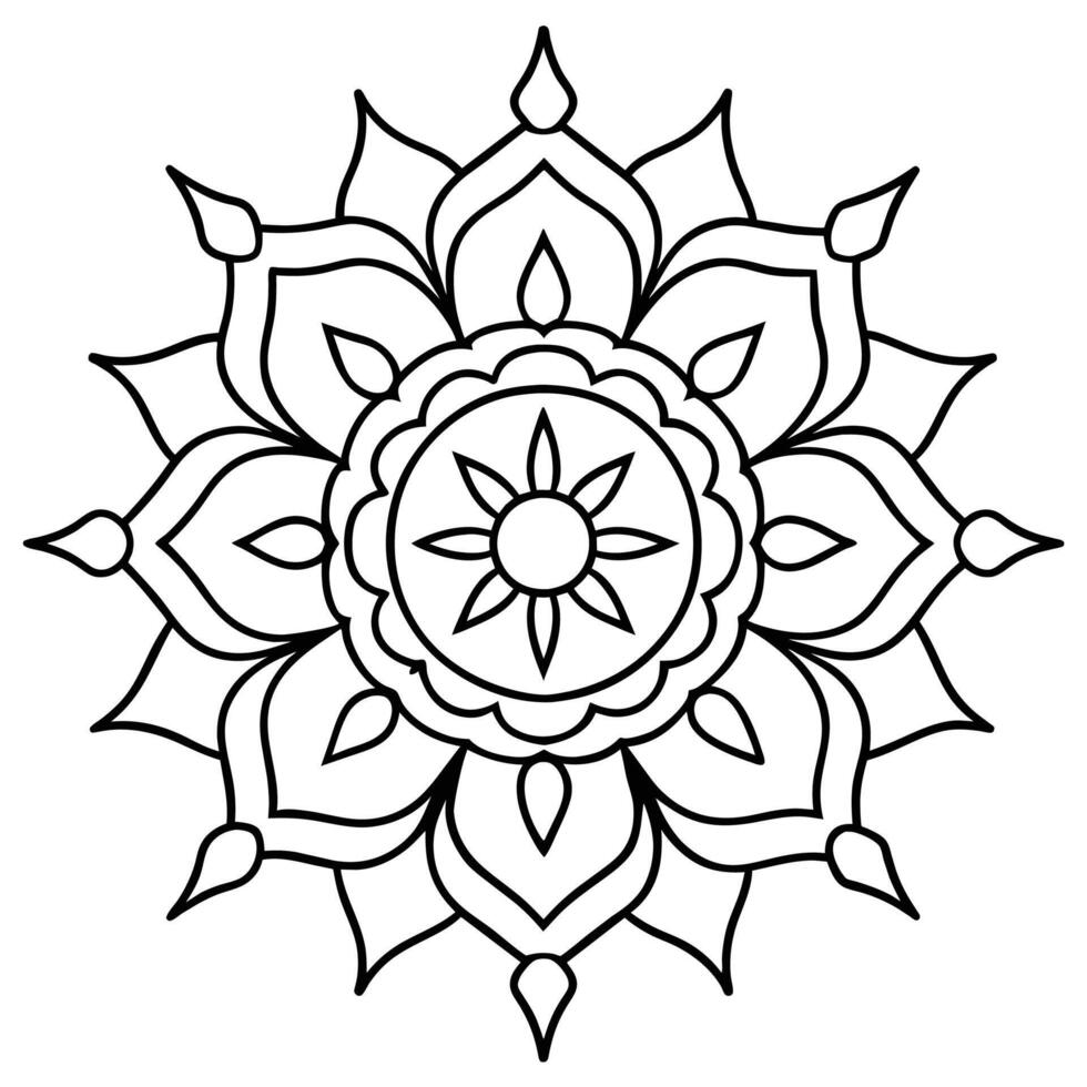 Tibetaans mandala voor volwassenen mandala kleur bladzijde geest ontspannende mandala vector