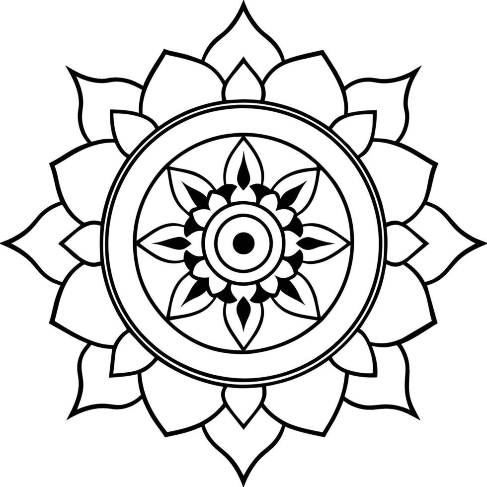 Tibetaans mandala voor volwassenen mandala kleur bladzijde geest ontspannende mandala vector