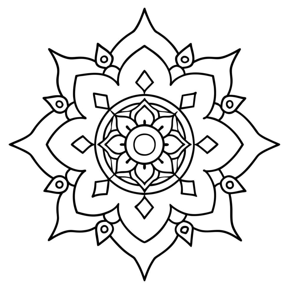 Tibetaans mandala voor volwassenen mandala kleur bladzijde geest ontspannende mandala vector