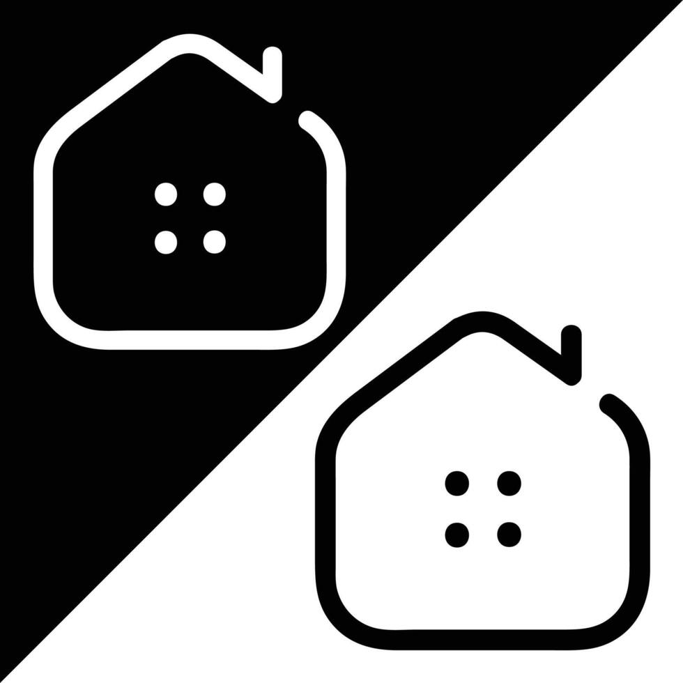huis icoon, geïsoleerd Aan zwart en wit achtergrond. vector