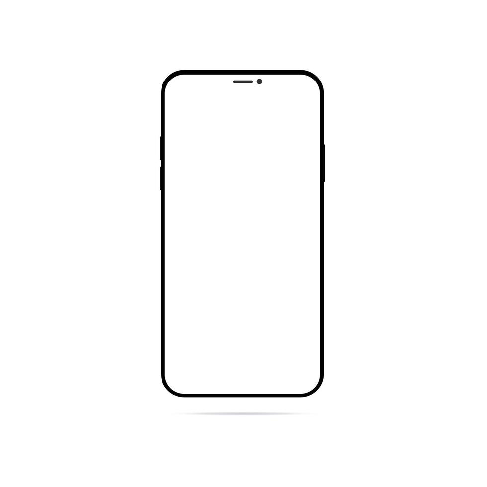 smartphone geïsoleerd op een witte achtergrond, smartphone leeg scherm, telefoon mockup vector