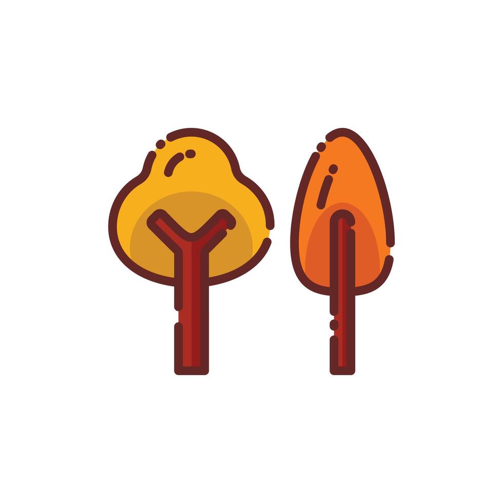 herfst bomen lineal icoon - herfst seizoen icoon illustratie ontwerp vector