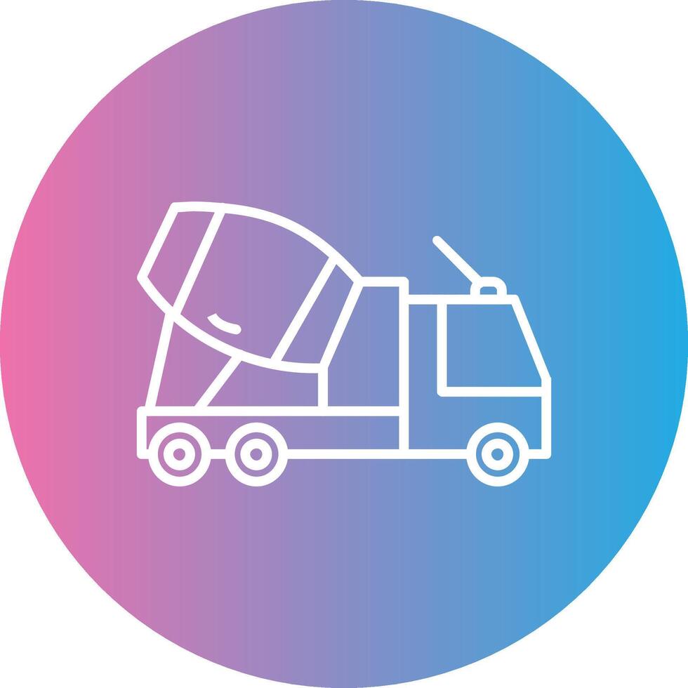 beton vrachtauto lijn helling cirkel icoon vector