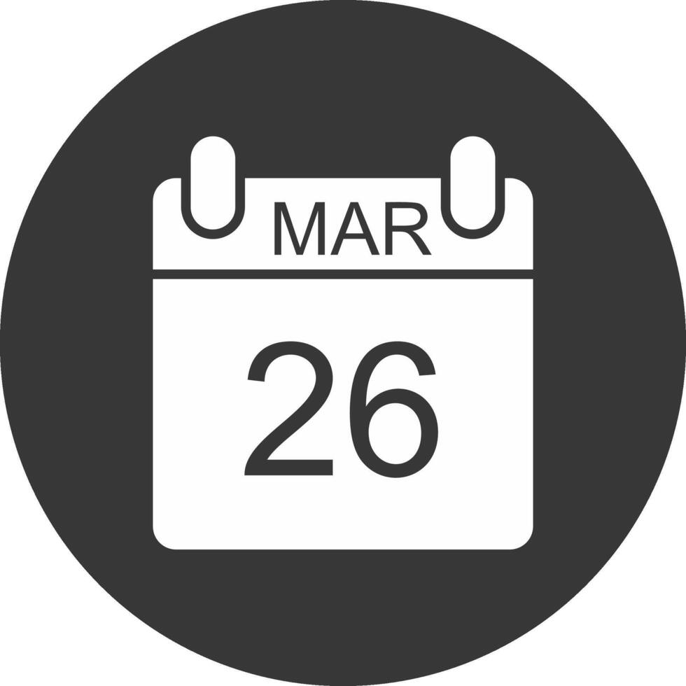 maart glyph omgekeerd icoon vector
