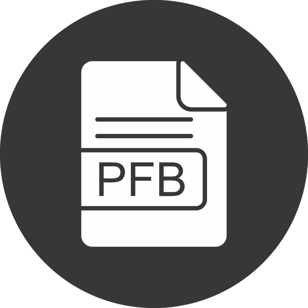pfb het dossier formaat glyph omgekeerd icoon vector