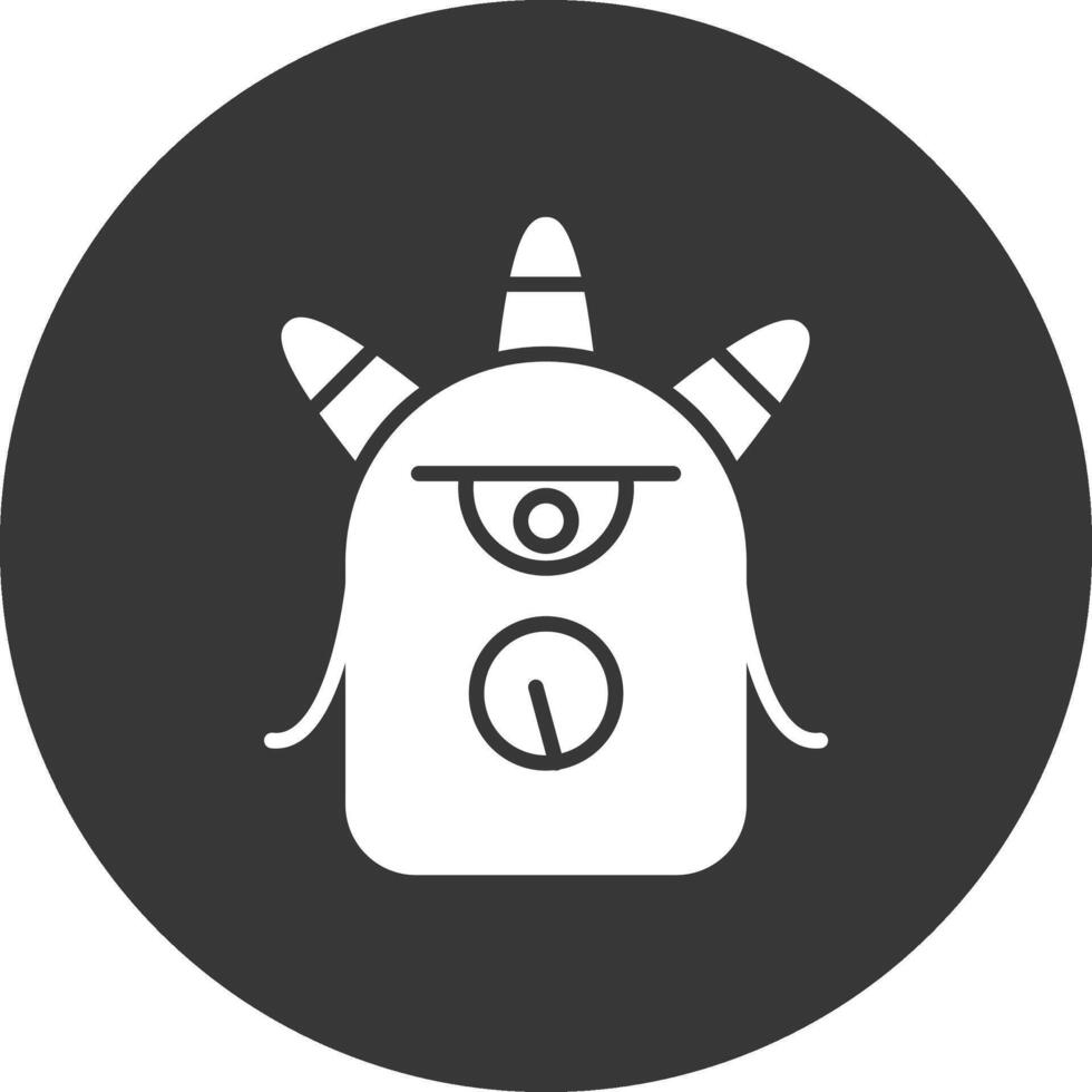 monster glyph omgekeerd icoon vector