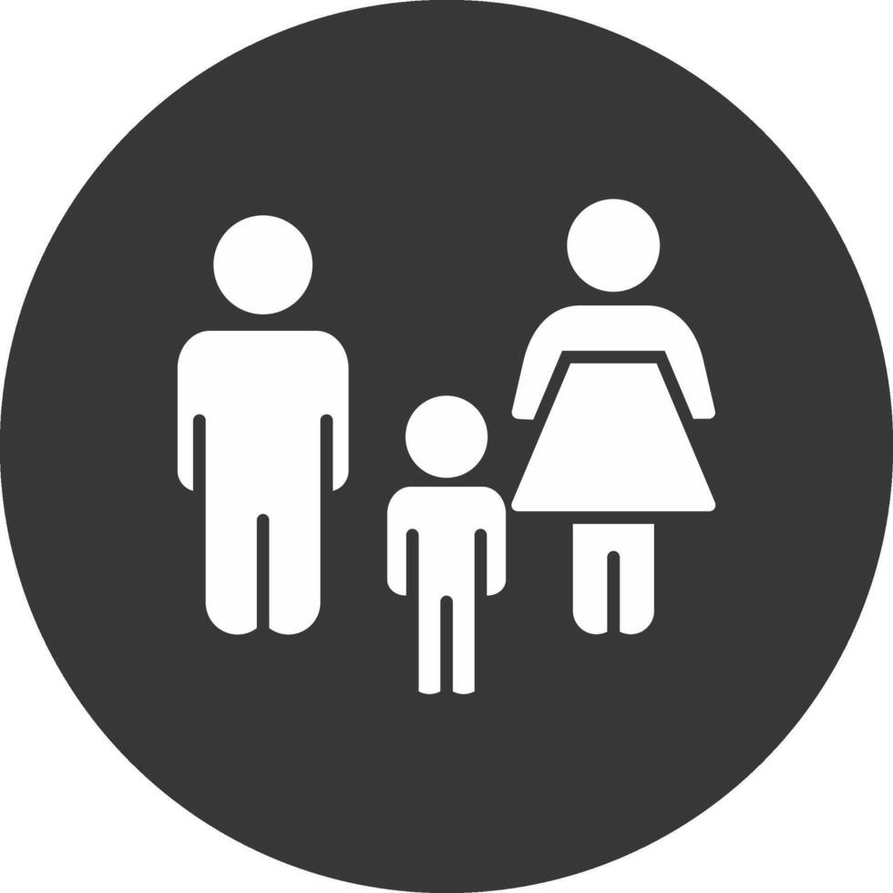 familie glyph omgekeerd icoon vector