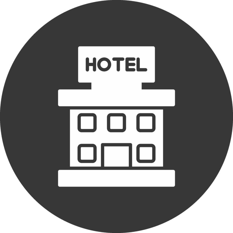 hotel glyph omgekeerd pictogram vector