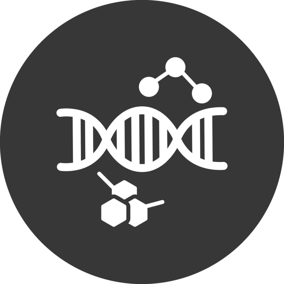 dna glyph omgekeerd pictogram vector