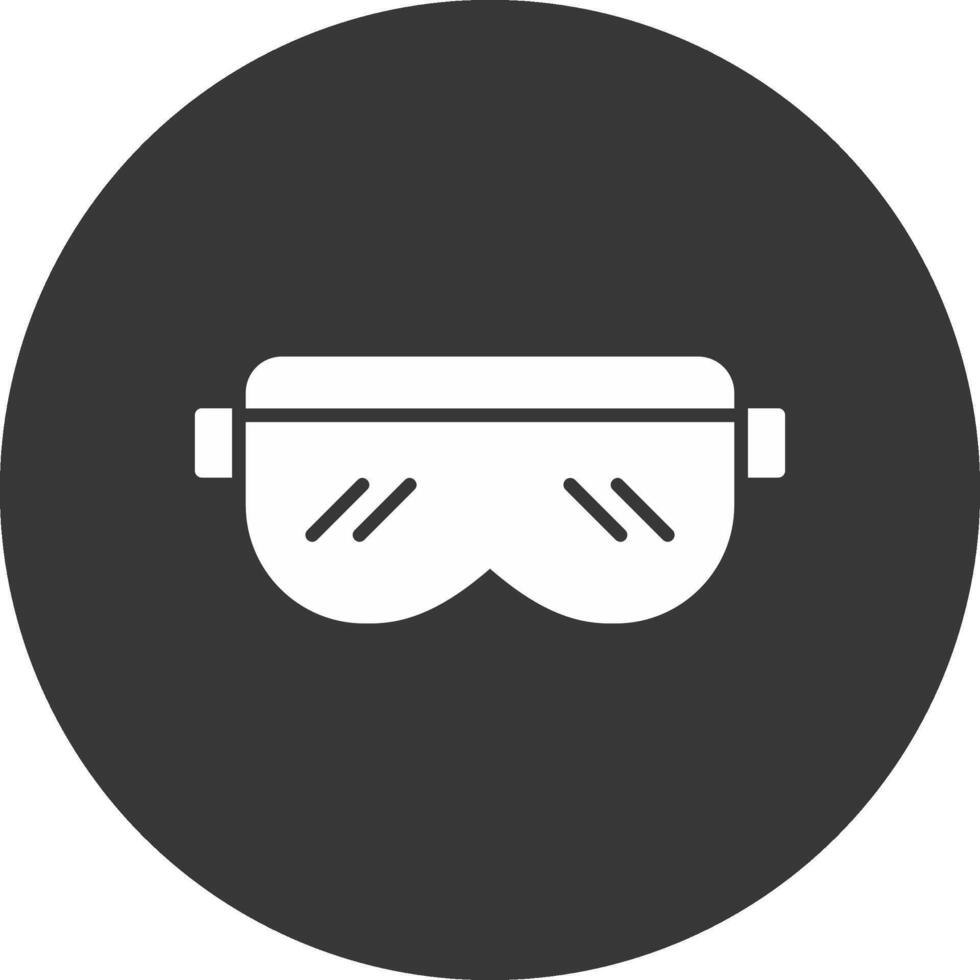 veiligheid bril glyph omgekeerd icoon vector