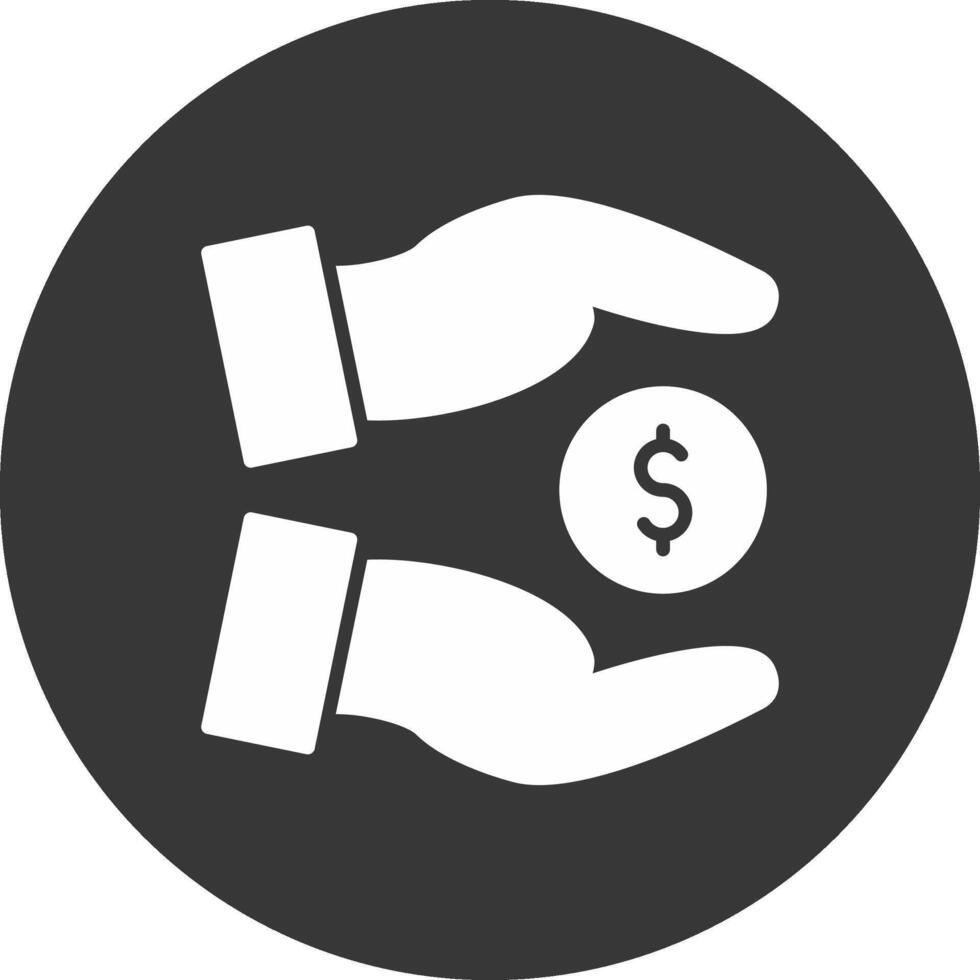 geld besparen glyph omgekeerd pictogram vector