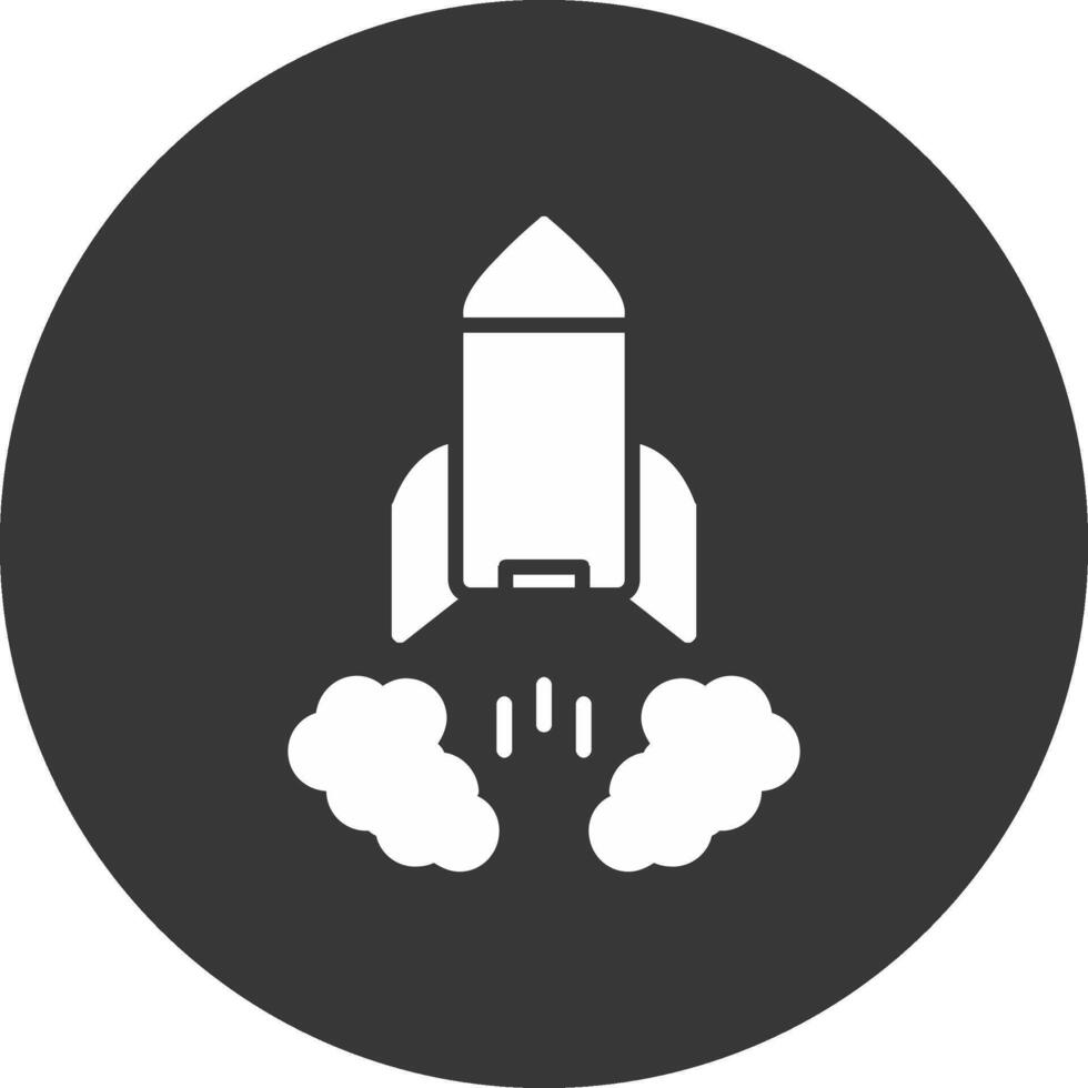 raket lancering glyph omgekeerd icoon vector