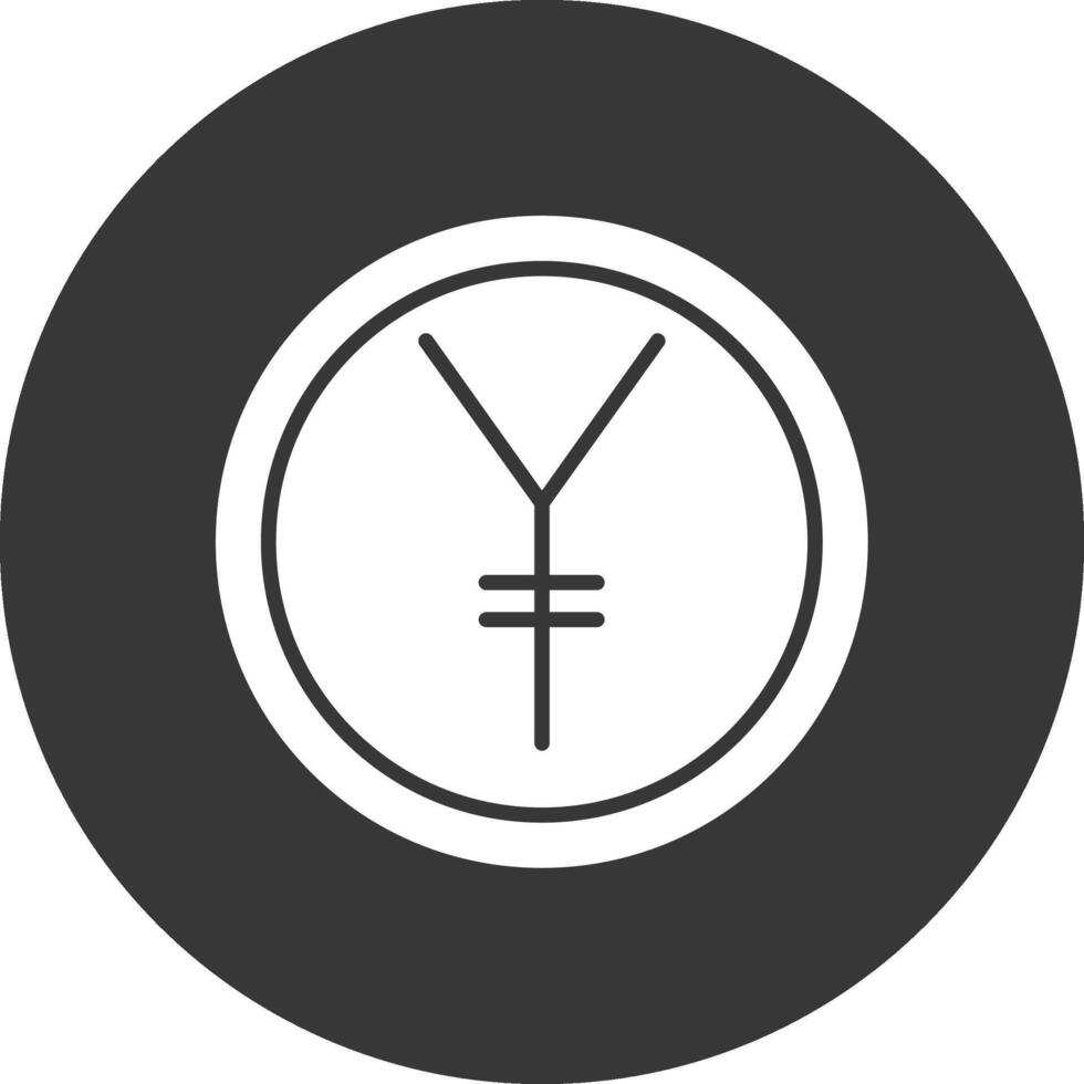 yen glyph omgekeerd icoon vector