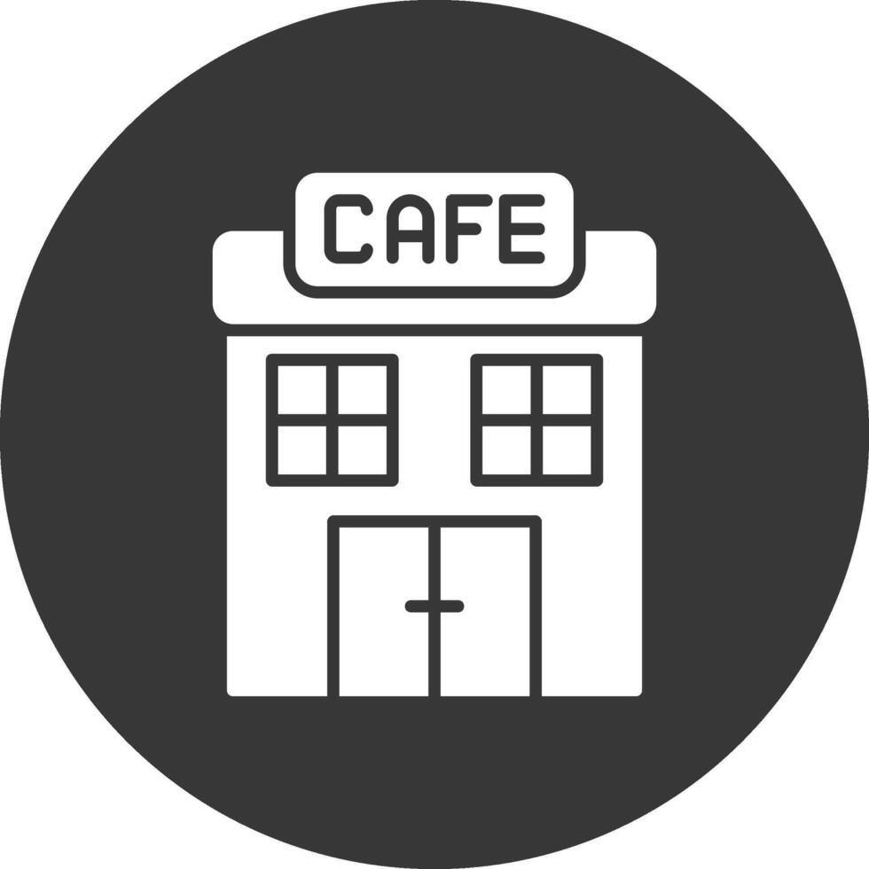 cafe glyph omgekeerd icoon vector