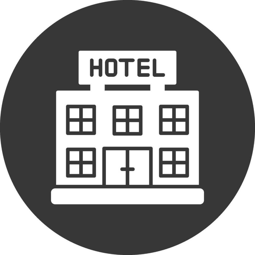 hotel glyph omgekeerd pictogram vector