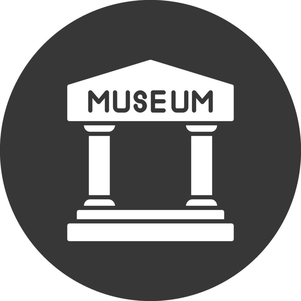 museum glyph omgekeerd icoon vector