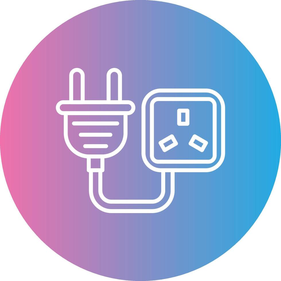 muur plug lijn helling cirkel icoon vector