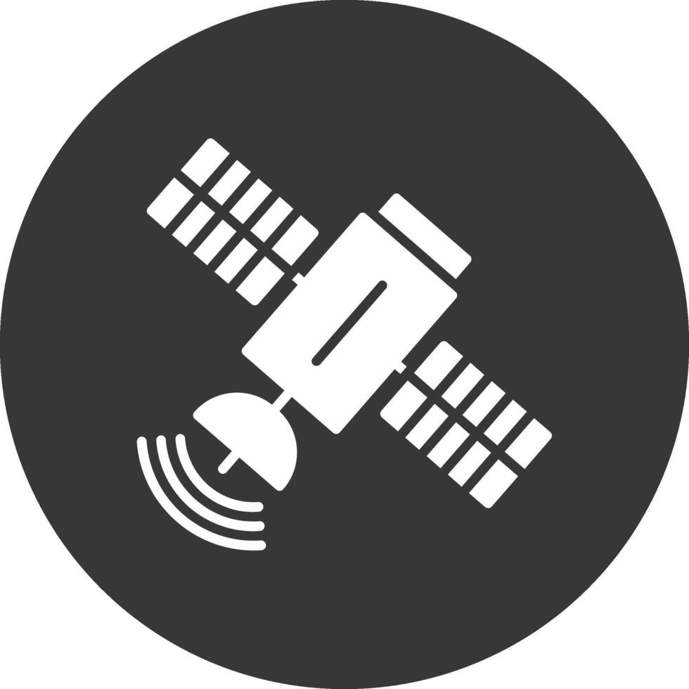 satelliet glyph omgekeerd pictogram vector