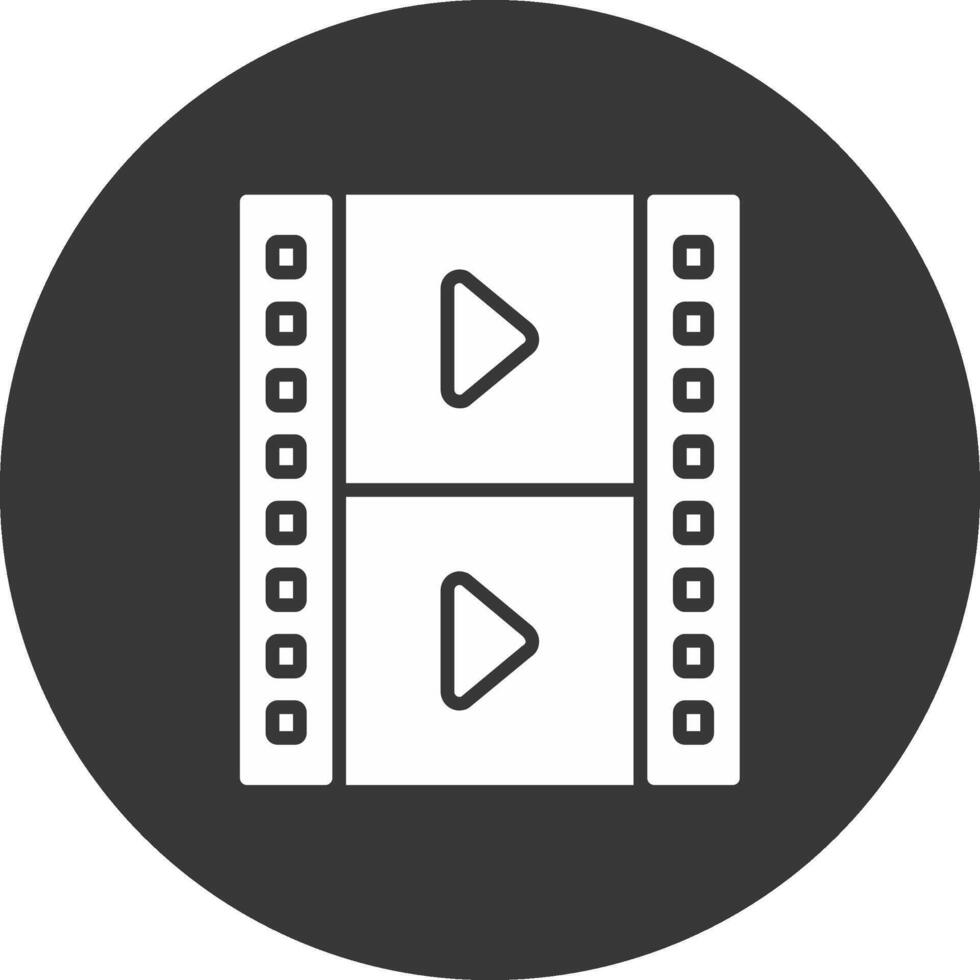 filmstrip glyph omgekeerd pictogram vector