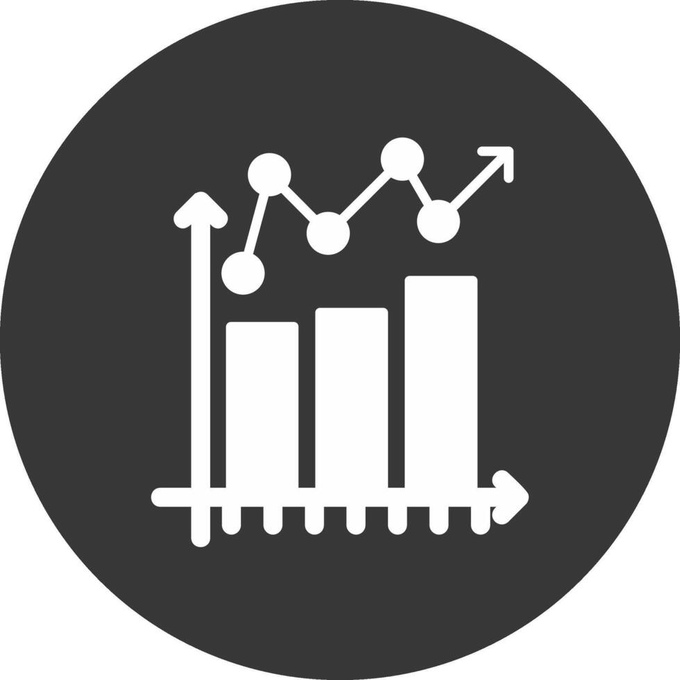 staafdiagram glyph omgekeerd pictogram vector