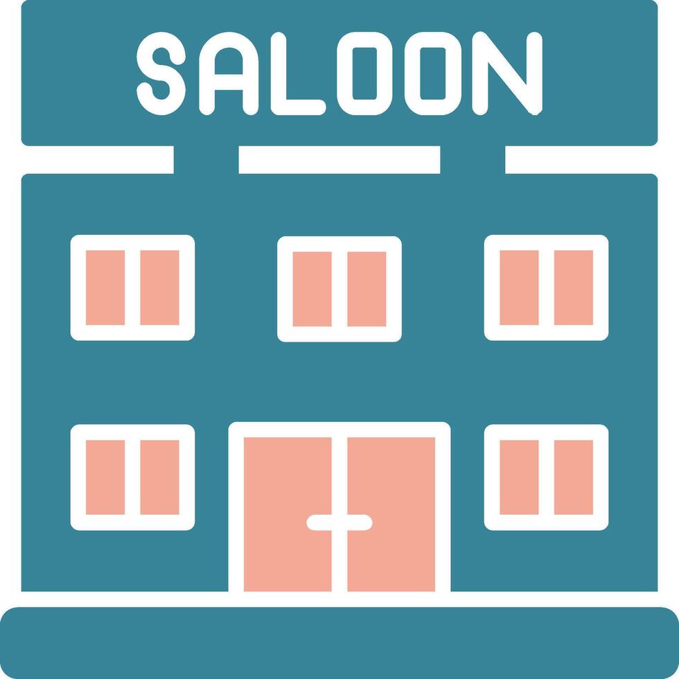 saloon glyph twee kleuren icoon vector