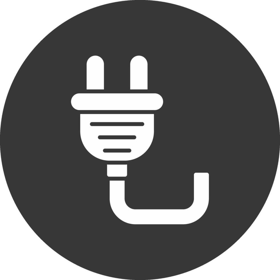 plug glyph omgekeerd pictogram vector