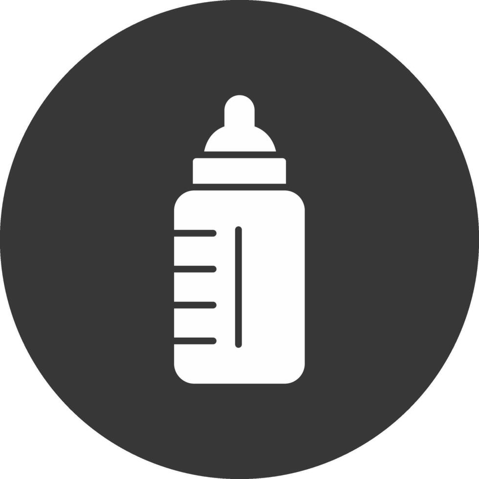 baby fles glyph omgekeerd icoon vector