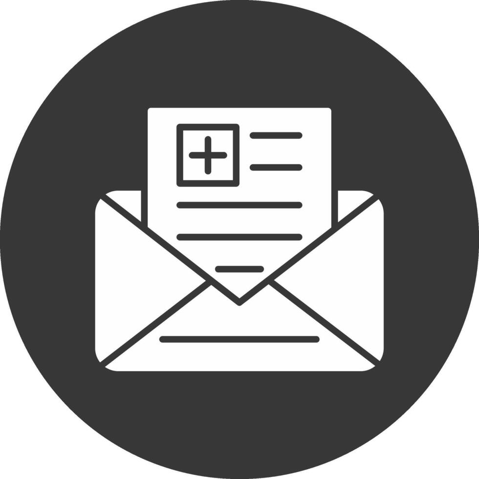 uitnodiging brief glyph omgekeerd icoon vector