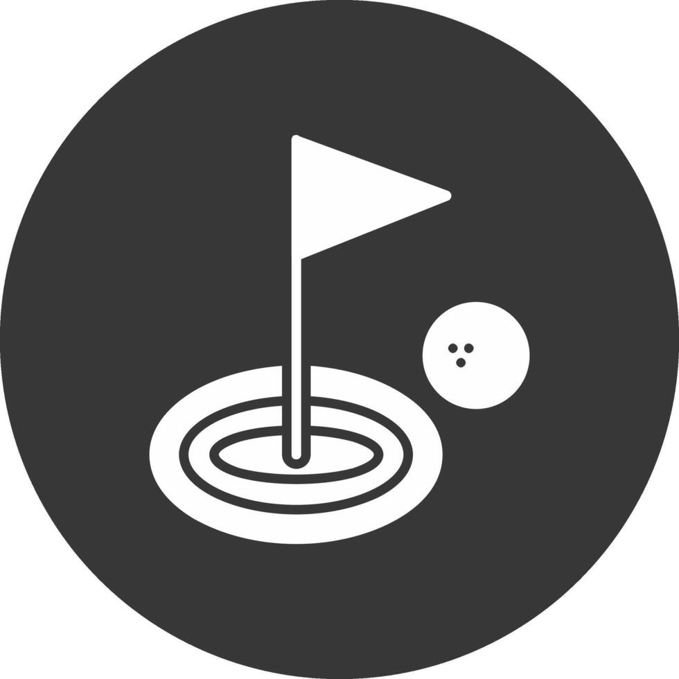 golf glyph omgekeerd icoon vector