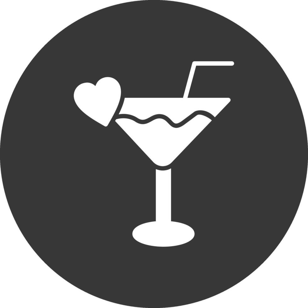 cocktail glyph omgekeerd pictogram vector