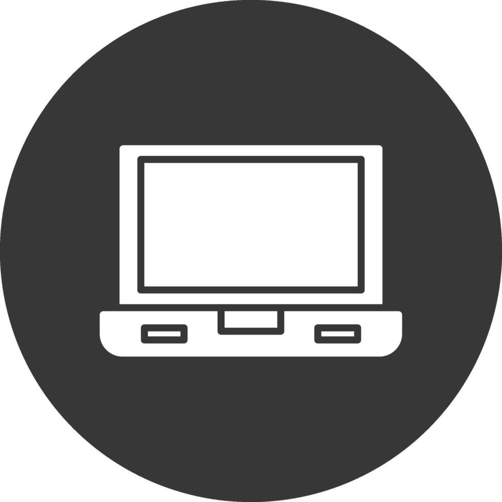 laptop scherm glyph omgekeerd icoon vector