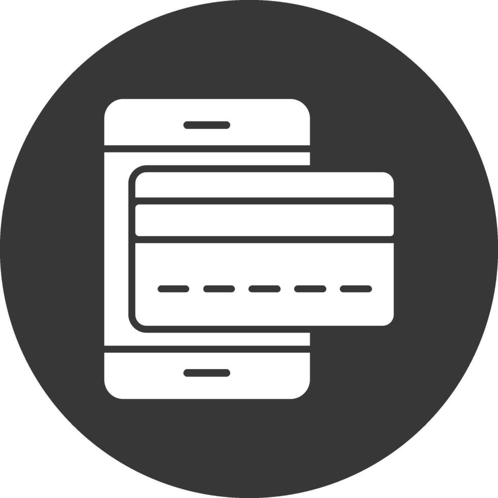 mobiel betalingen glyph omgekeerd icoon vector