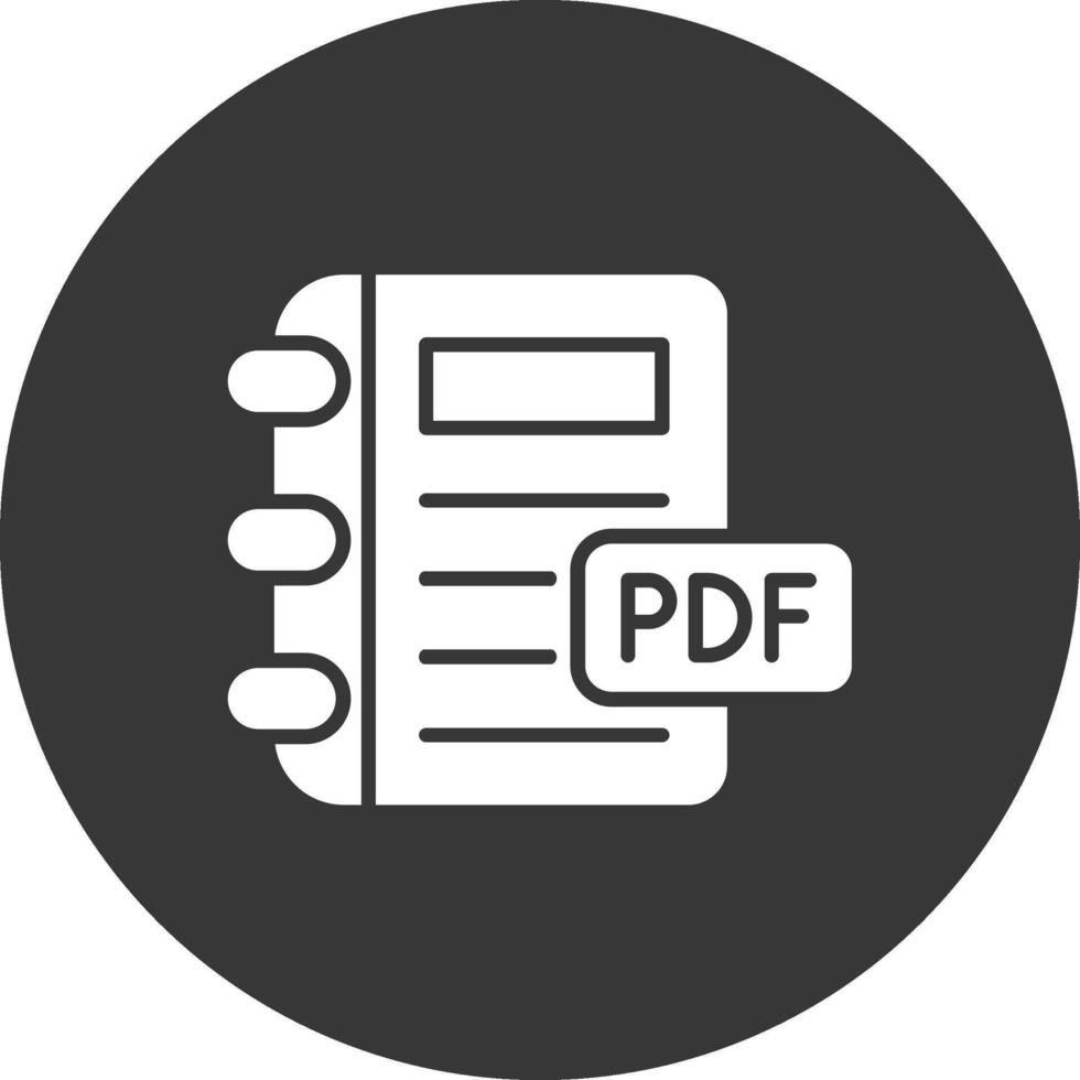 pdf glyph omgekeerd icoon vector