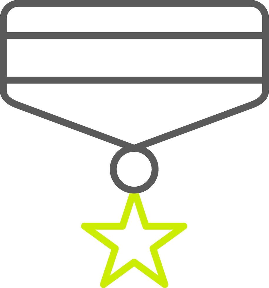 medaille lijn twee kleuren icoon vector