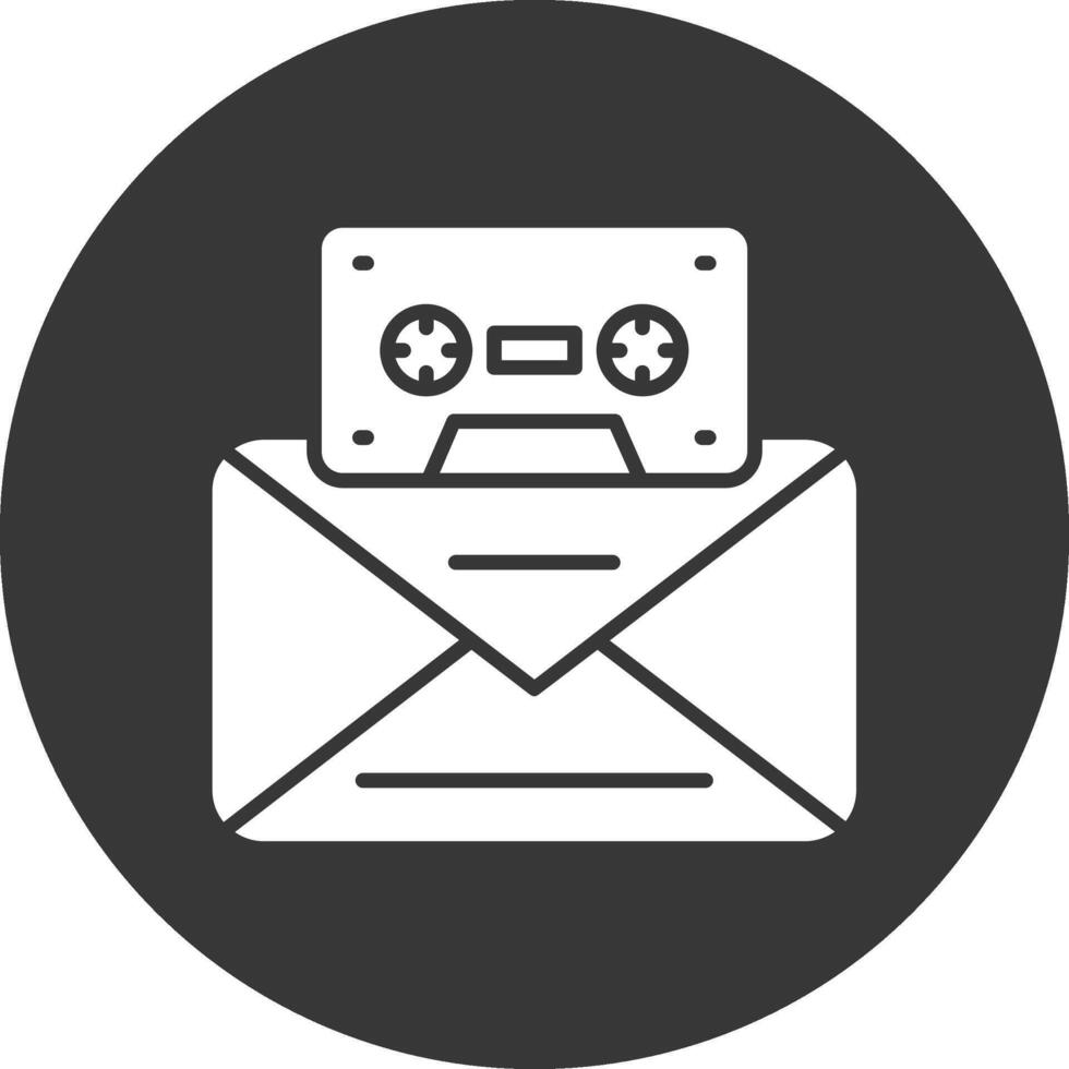 voicemail glyph omgekeerd pictogram vector