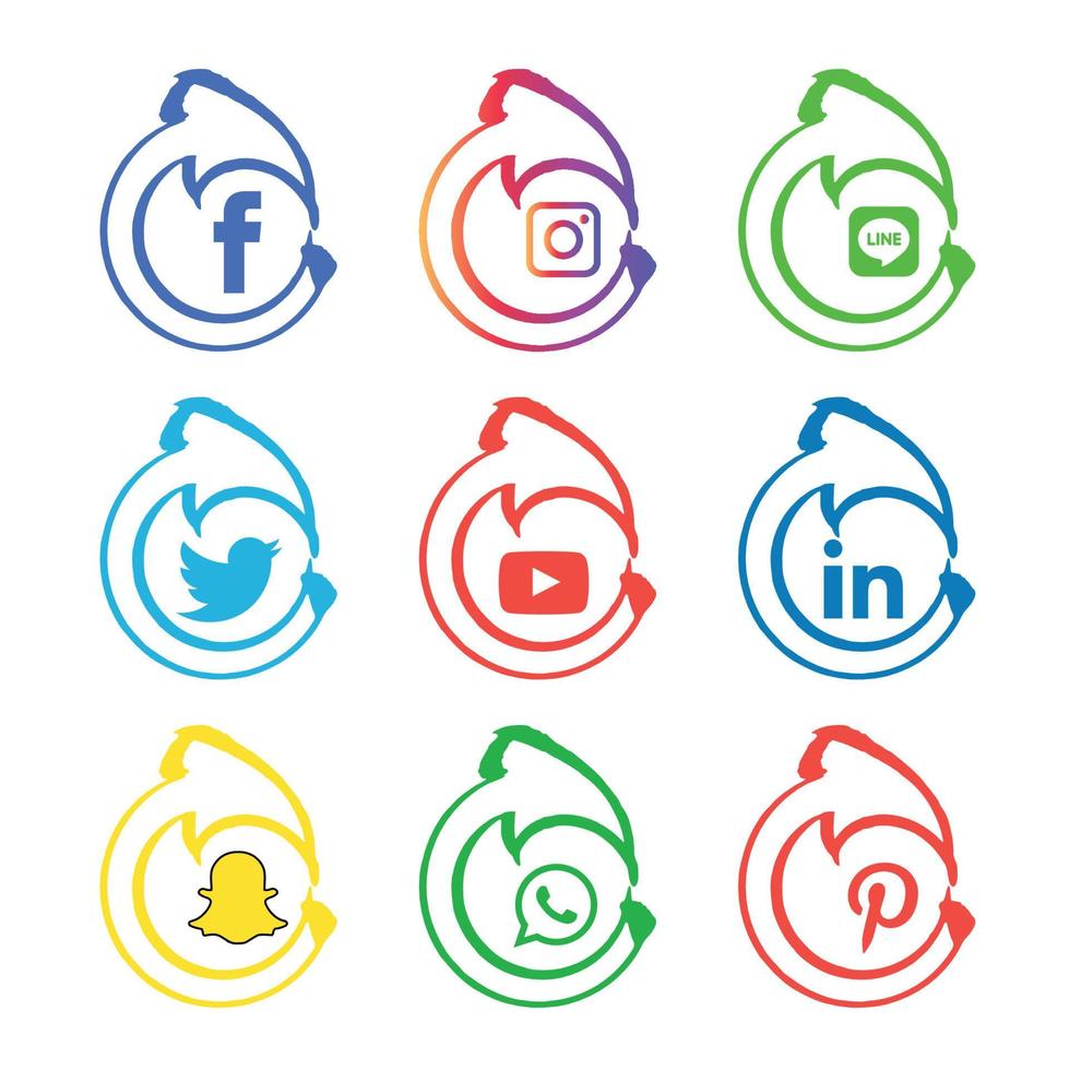 sociale media plat pictogrammen technologie, netwerk. achtergrond groep smiley face verkoop. delen, zoals, vectorillustratie twitter, youtube, whatsapp, snapchat, facebook, instagram, tiktok, tok vector