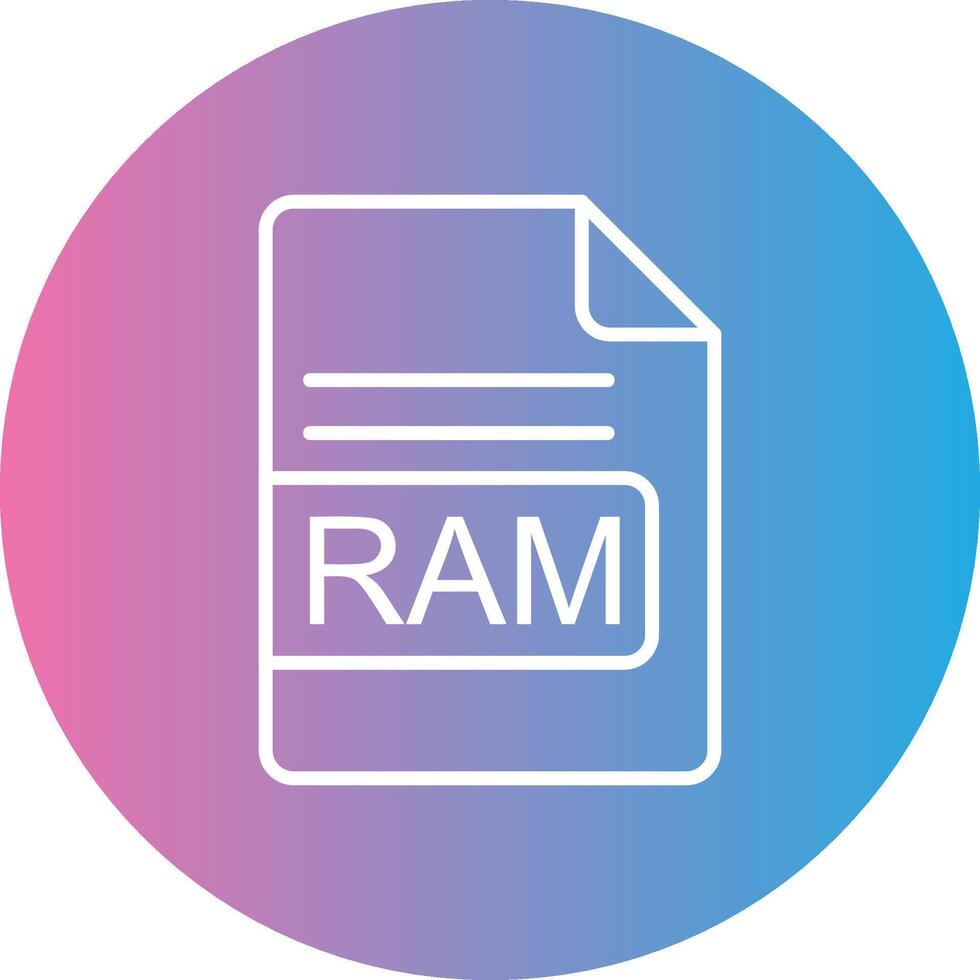 RAM het dossier formaat lijn helling cirkel icoon vector