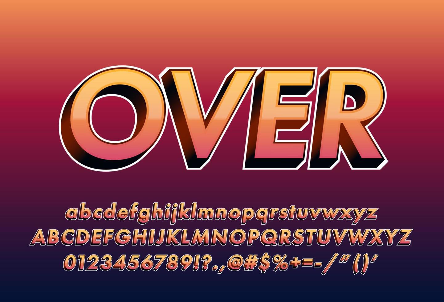 3d vet modern levendig kleurverloop lettertype-effect vector