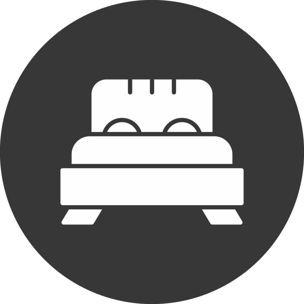 bed glyph omgekeerd pictogram vector