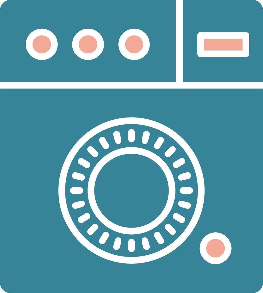 wasmachine glyph twee kleuren icoon vector