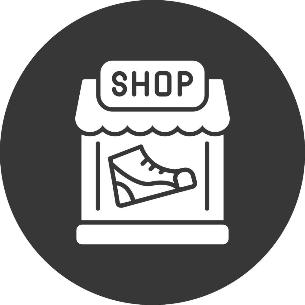 schoen winkel glyph omgekeerd icoon vector