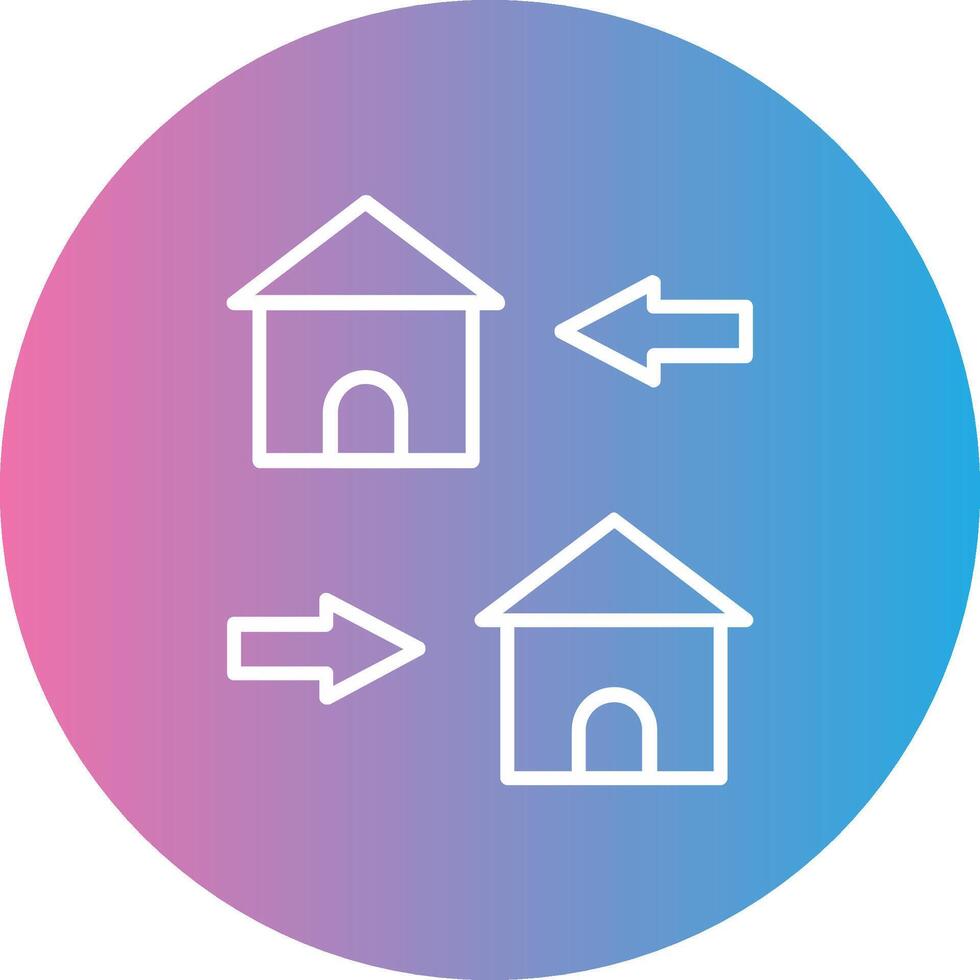 verandering van behuizing lijn helling cirkel icoon vector