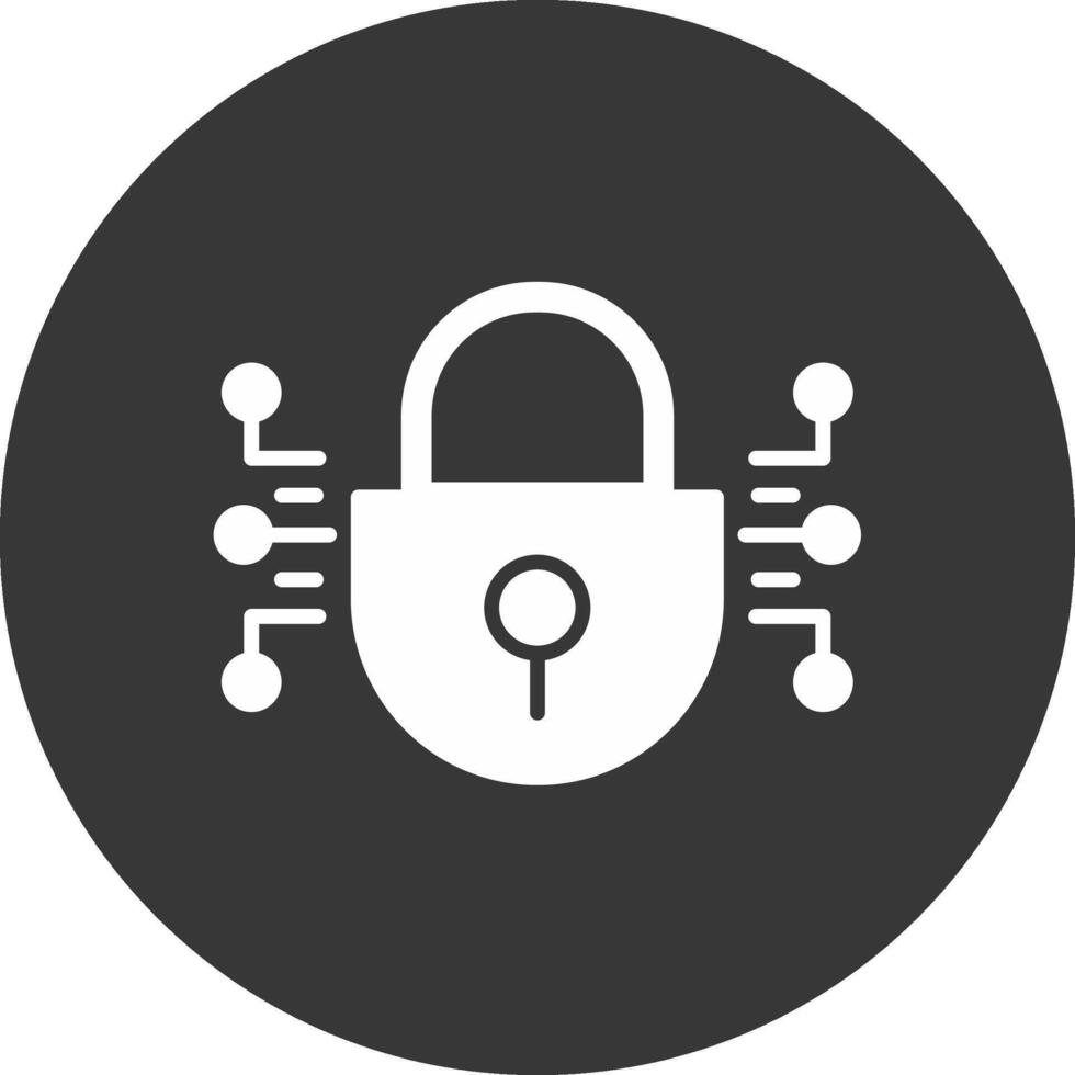cyber veiligheid glyph omgekeerd icoon vector