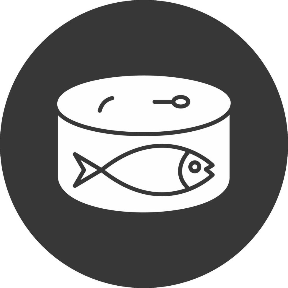 sardines glyph omgekeerd icoon vector