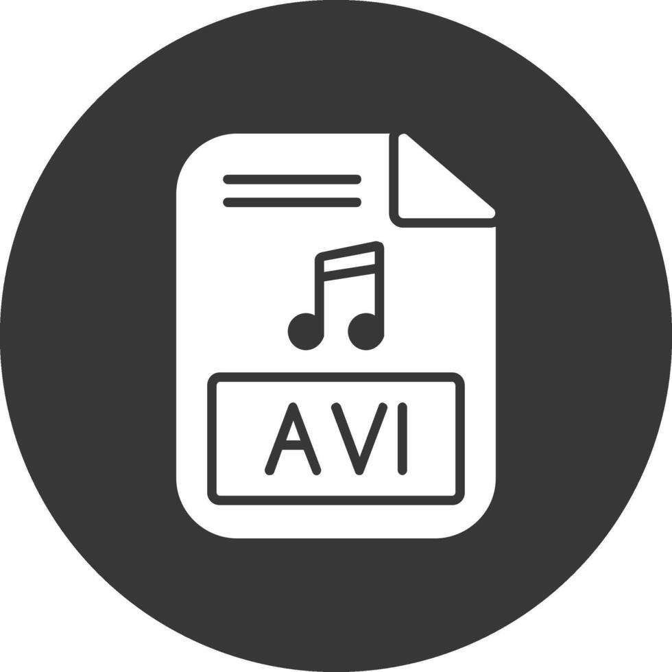 avi glyph omgekeerd icoon vector