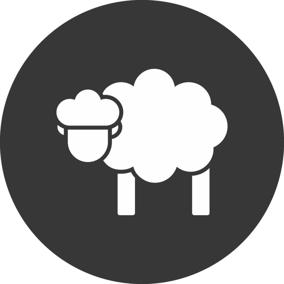 schapen glyph omgekeerd pictogram vector