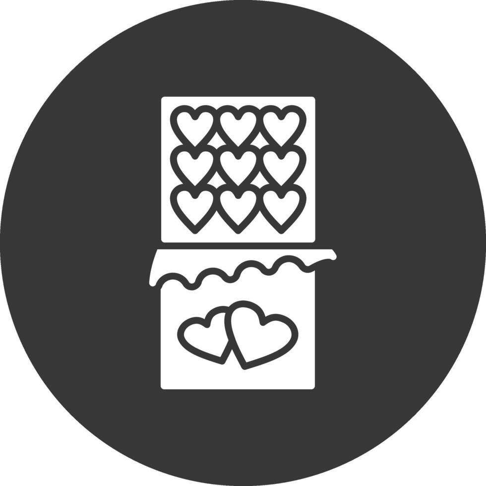 chocoladereep glyph omgekeerd pictogram vector