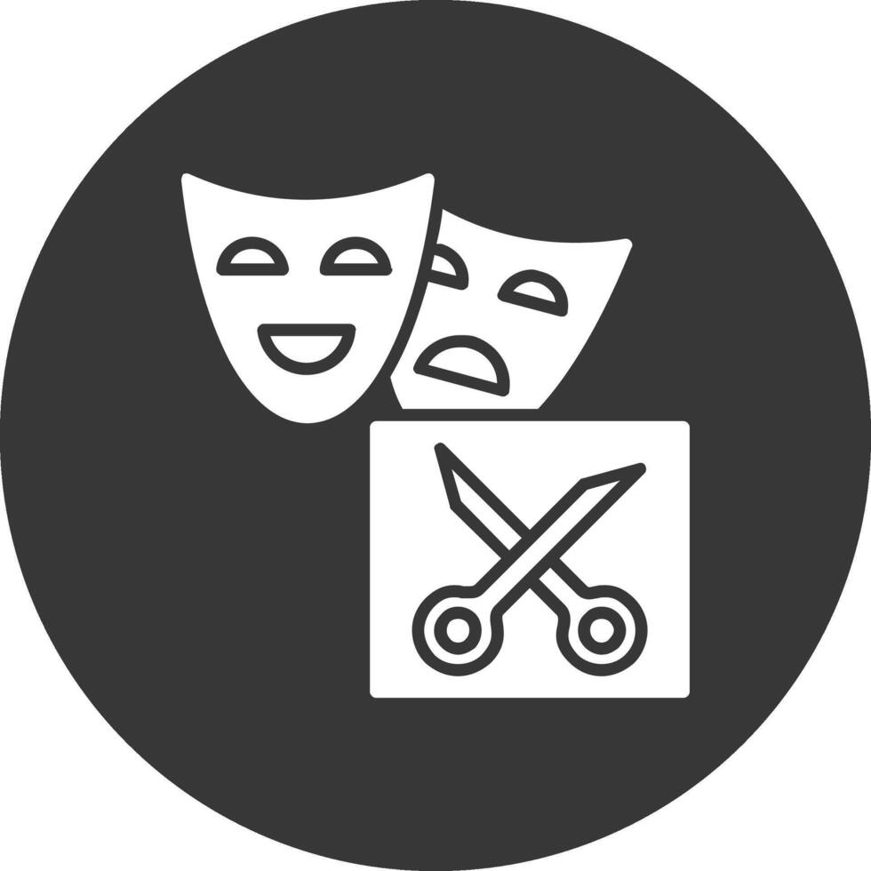 drama glyph omgekeerd pictogram vector