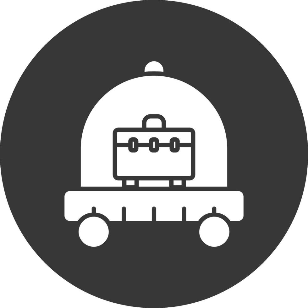 winkelwagen glyph omgekeerd pictogram vector