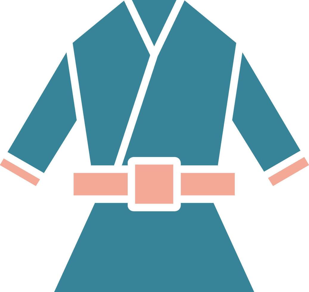 kimono glyph twee kleuren icoon vector